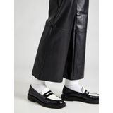 COMMA - Broek - Zwart - Imitatieleder - Flared, High Waist, 7/8 Lengte
