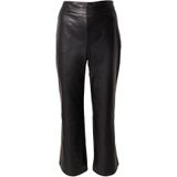 COMMA - Broek - Zwart - Imitatieleder - Flared, High Waist, 7/8 Lengte