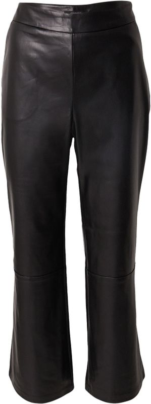 COMMA - Broek - Zwart - Imitatieleder - Flared, High Waist, 7/8 Lengte