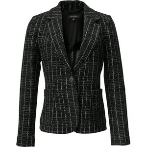 Comma - Geruite Blazer - Zwart/ Grijs - Getailleerd