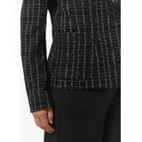 COMMA - Blazers - Zwart/Wit - Geruit - Lange Mouw - Normale Pasvorm