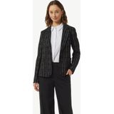 COMMA - Blazers - Zwart/Wit - Geruit - Lange Mouw - Normale Pasvorm