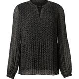 comma - Blouse - Chiffon - Met Plissé Afwerking - V-halslijn - Lange Mouwen