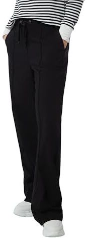 Comma Casual Identity - Straight Fit Broek - Zwart - Mixmateriaal - Elastische Tailleband