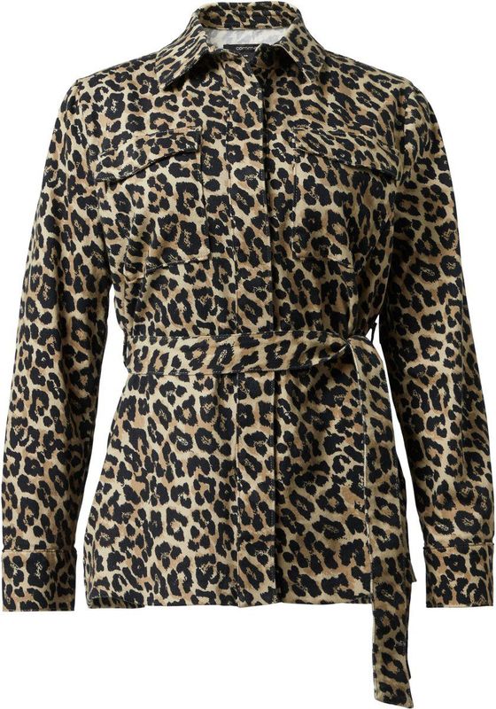 comma - Indoor-Jacke - Denim met Luipaardprint - Blazer