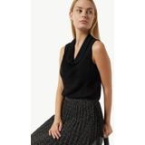 COMMA - Blouseshirt - Zwart - Viscose - Mouwloos, Gevoerde Zoom, Normale Pasvorm