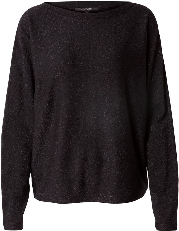 Gebreide Trui - Zwart - Met Glittergaren - Lange Mouwen