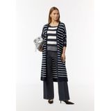 comma - Strickjacke - Gestreept Vest - Lange Lijn