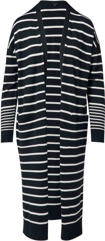 comma - Strickjacke - Gestreept Vest - Lange Lijn