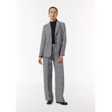 comma - Capri Broeken - Met Wijde Pijpen - Allover Jacquardpatroon