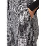 comma - Capri Broeken - Met Wijde Pijpen - Allover Jacquardpatroon