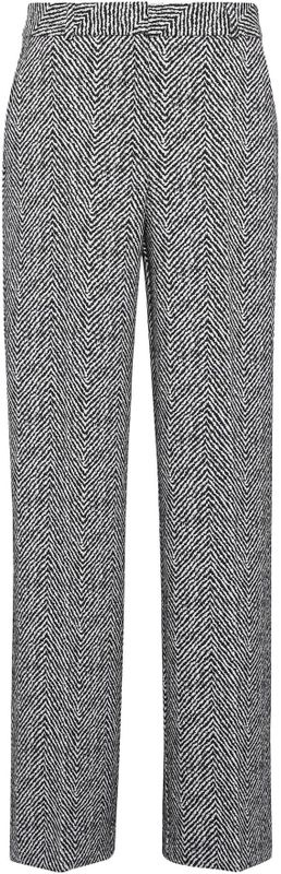 comma - Capri Broeken - Met Wijde Pijpen - Allover Jacquardpatroon