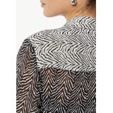 comma - Midi Chiffon Jurk - Met Overhemdkraag - Strikceintuur