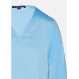 comma - Blousetop - Lichtblauw - V-hals - Lange Mouwen