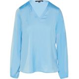 comma - Blousetop - Lichtblauw - V-hals - Lange Mouwen