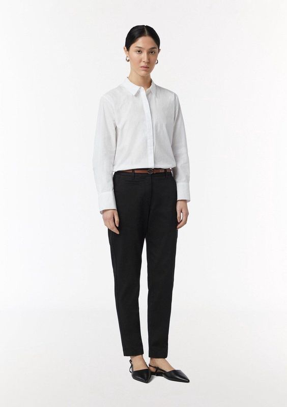 comma - Capri Broek - 7/8 - Slim Fit - Taps Toelopende Pijpen - Casual