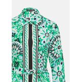 comma - Midi-jurk - Zwart - Met Verborgen Knoopsluiting - Lange Mouwen