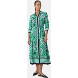 comma - Midi-jurk - Zwart - Met Verborgen Knoopsluiting - Lange Mouwen