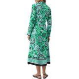 comma - Midi-jurk - Zwart - Met Verborgen Knoopsluiting - Lange Mouwen