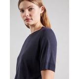 COMMA - Shirt - Navy - Effen - Halve Mouw - Normale Pasvorm