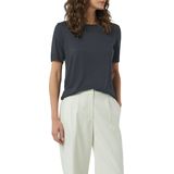 COMMA - Shirt - Navy - Effen - Halve Mouw - Normale Pasvorm