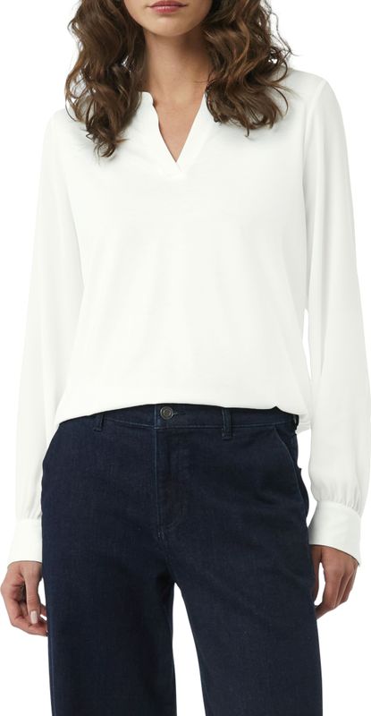 Overhemd - Wit - Unikleur - Staande Kraag - Lange Mouwen