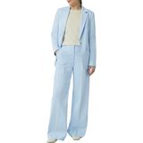 Comma - Pantalon - Canal Blue - Loose Fit - Hoog Taillehoogte - Wijd Pijpbelijning