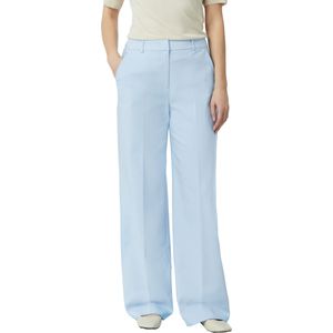 Comma - Pantalon - Canal Blue - Loose Fit - Hoog Taillehoogte - Wijd Pijpbelijning