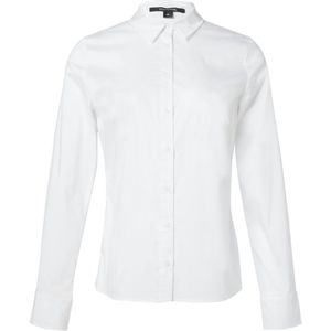 Comma - Overhemdblouse - Wit - Katoen - Lange Mouwen - Knoopsluiting