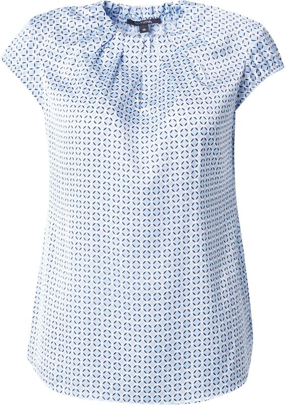 Light Blue Blouse - Ronde Hals - Korte Mouwen - Regular Fit