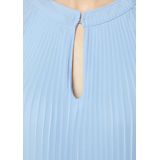 Jurk - Effen - Gevoerde Zoom - Knoopsluiting - Ronde Hals - Knielengte - Uitlopend