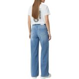 Jeans - Effen - Denim - Heavy Washed - Wide Leg - Mid Waist