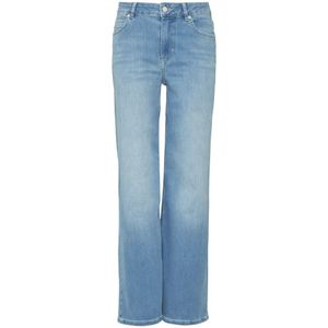 Jeans - Effen - Denim - Heavy Washed - Wide Leg - Mid Waist