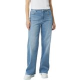 Jeans - Effen - Denim - Heavy Washed - Wide Leg - Mid Waist
