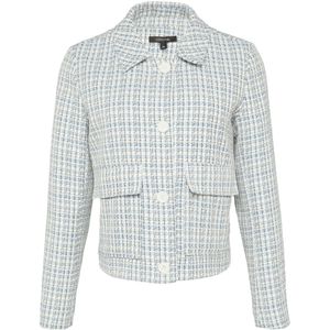 Comma - Korte Tweedjas - Dames - Blauw - Tweed