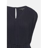 comma - Midi-jurk - Zwart - Geplooid - V-hals - Mouwloos