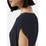 comma - Midi-jurk - Zwart - Geplooid - V-hals - Mouwloos