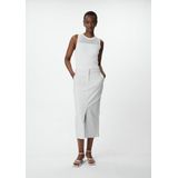 comma - Midi Denim Rok - Gewassen - Spijkerrok