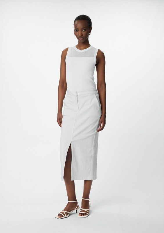 comma - Midi Denim Rok - Gewassen - Spijkerrok