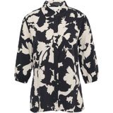 comma - Blouse - Viscose - Met All-overprint - 3/4 Mouwen
