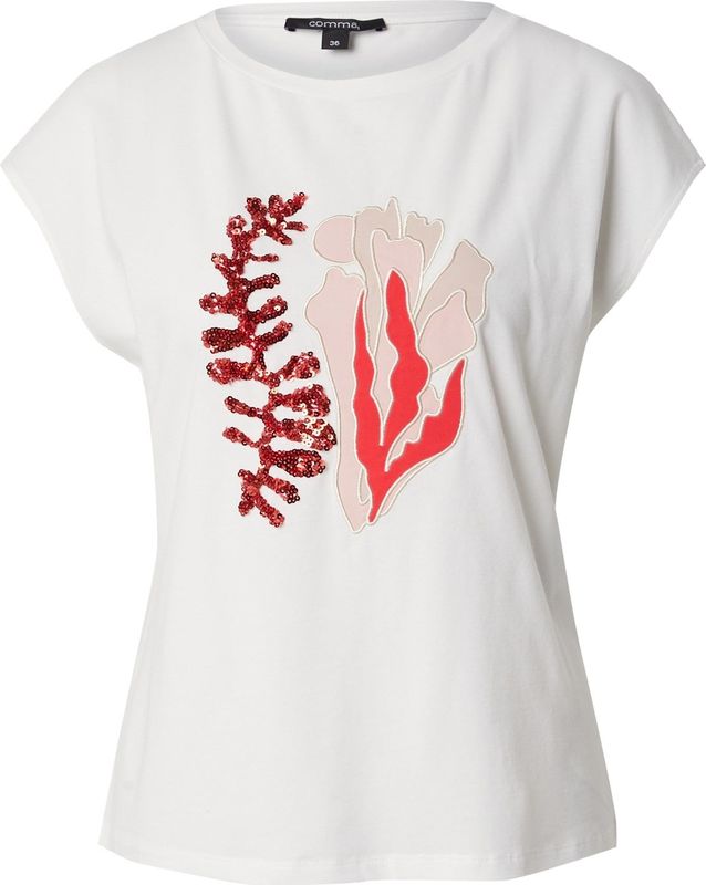 COMMA Shirt  nude / rood / wit