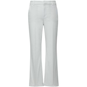 Comma - Flared Broek - Wit - Katoen Modal Elastine - Cropped Lengte