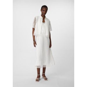 comma - Midi-jurk - Zwart - Kanten Overlays - V-hals