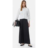 Comma - Damesbroek - Marine - Satijn - Wide Leg Fit