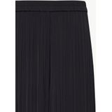 Comma - Damesbroek - Marine - Satijn - Wide Leg Fit