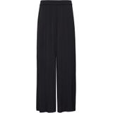 Comma - Damesbroek - Marine - Satijn - Wide Leg Fit