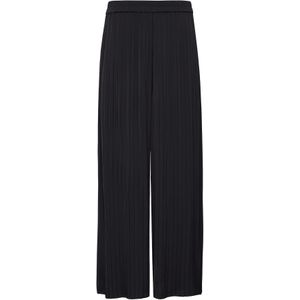 Comma - Damesbroek - Marine - Satijn - Wide Leg Fit