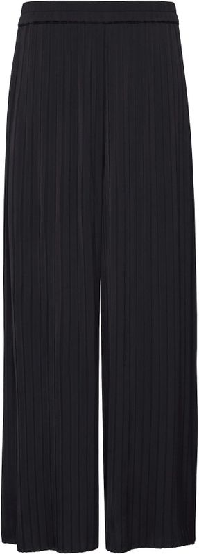 Comma - Damesbroek - Marine - Satijn - Wide Leg Fit