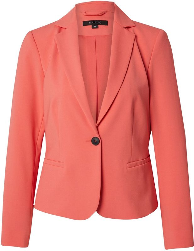 COMMA - Blazers - Koraal - Effen - Lange Mouw - Normale Pasvorm