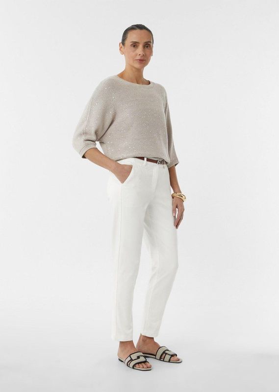 Comma - Chino Broek - Naturel - Met Afneembare Riem